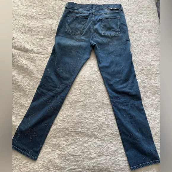 Stella McCartney Blue Star Embroidered Jeans - Picture 4 of 7